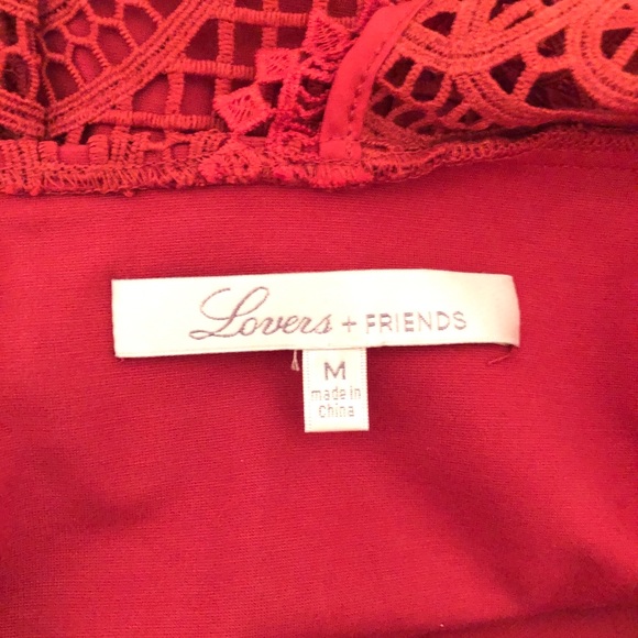 Lovers + Friends Blush Crochet Shift Dress, Red, Women's Medium NWT - Picture 11 of 15